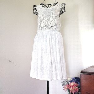 Forever21 Boho Summer Sleeveless Cream Dress S/P
